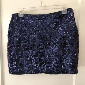 Navy Sequin H&M Mini Skirt Sz. 8